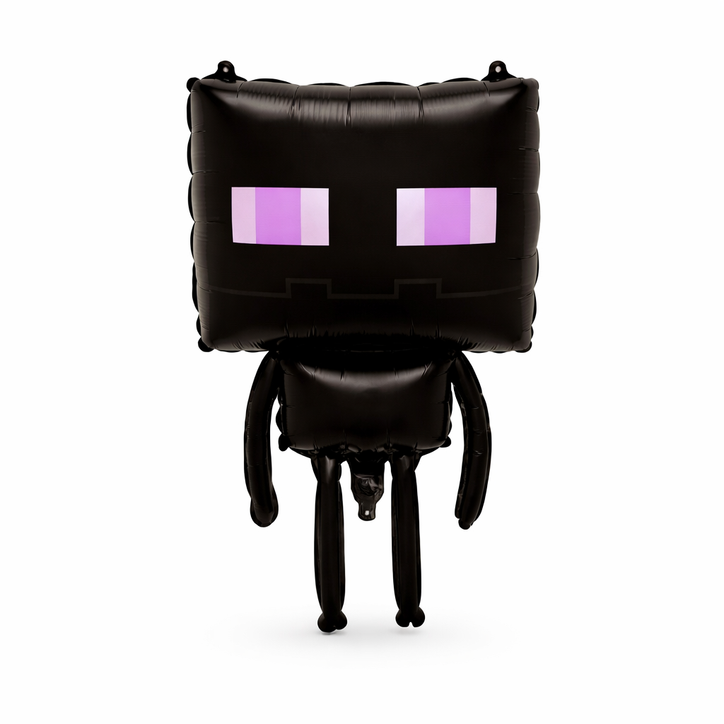 34" Enderman Pixel Game Foil Balloon (FLAT)